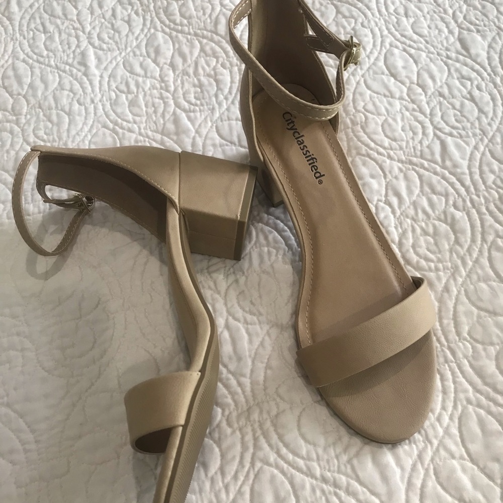 CityClassified Nude Strap Sandal